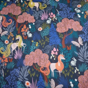 Unikornisos finom szövésű pamutvászon (puplin)  - kellékek & szerszámok - méteráru - vászon - pamutvászon - Meska.hu