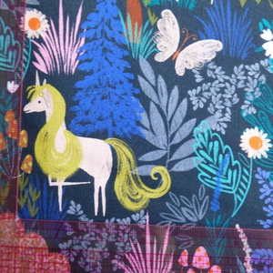 Unikornisos finom szövésű pamutvászon (puplin)  - kellékek & szerszámok - méteráru - vászon - pamutvászon - Meska.hu