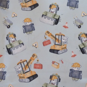 Mackó munkagépekkel vízálló szöveg, gyöngyvászon - kellékek & szerszámok - méteráru - vászon - gyöngyvászon - Meska.hu