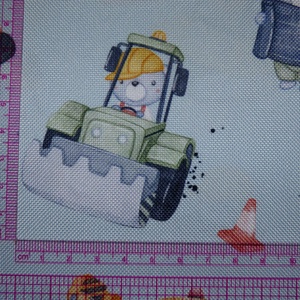 Mackó munkagépekkel vízálló szöveg, gyöngyvászon - kellékek & szerszámok - méteráru - vászon - gyöngyvászon - Meska.hu