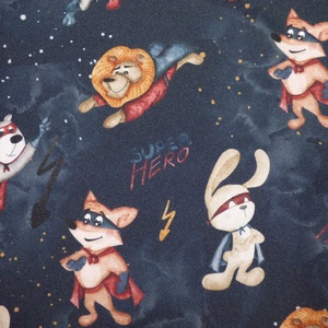 Szuperhős állatos vízálló szövet, gyöngyvászon , Kellékek & szerszámok, Méteráru, Vászon, Gyöngyvászon, , MESKA
