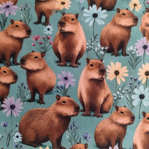 Kapibarás vízálló poliészter szövet, capybara, Oxford, kapibara - Meska.hu