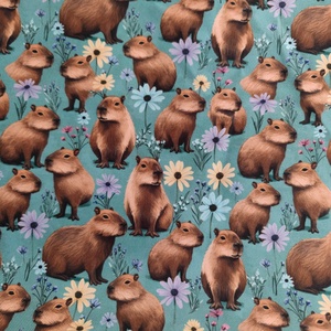 Kapibarás vízálló poliészter szövet, capybara, Oxford, kapibara - diy (csináld magad) - egységcsomag - Meska.hu