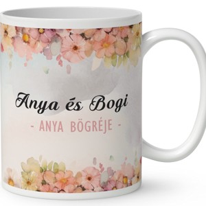 Kérd a neveddel - Anya és kislánya mintás bögre - otthon & életmód - konyhafelszerelés, tálalás - tálalás - bögre & csésze - Meska.hu