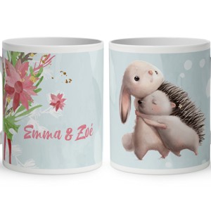 Kérd a neveddel - Nyuszi és süni mintás bögre, Otthon & Életmód, Konyhafelszerelés, tálalás, Tálalás, Bögre & Csésze, , MESKA