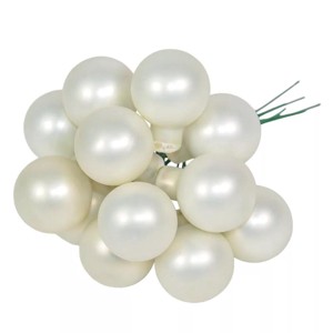 Üveggömb pick 2,5 cm - téli fehér - matt 12 db, Kellékek & szerszámok, Dekorációs kellékek, Üveggömb pick, , MESKA