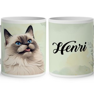 Névvel kérhető - Birman macska portré mintás bögre, Otthon & Életmód, Konyhafelszerelés, tálalás, Tálalás, Bögre & Csésze, , MESKA