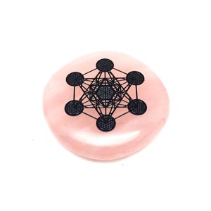 Rózsakvarc korong metatron fekete 4-5cm, , , MESKA