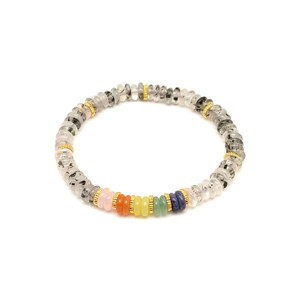 Turmalinkvarc ásvány karkötő 5 korong köves díszítéssel 62 mm - Meska.hu