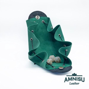 Fekete - zöld bőr 2in1 szütyő és kockatálca M8031-7001 - játék & sport - szerepjáték - Meska.hu