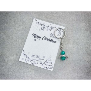 Merry Christmas pávakék angyal medálos kulcstartó, Táska & Tok, Kulcstartó & Táskadísz, Kulcstartó, , MESKA