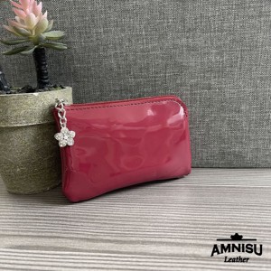 Sötét magenta lakk egy cipzáras kulcstartó A4003 - táska & tok - kulcstartó & táskadísz - kulcstartó - Meska.hu