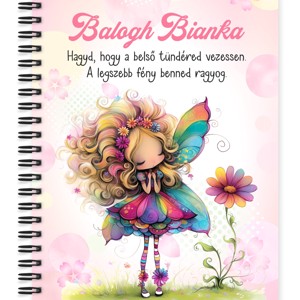 Személyre szabható - Cuki virág tündér mintás A5-ös füzet, Otthon & Életmód, Papír, írószer, Jegyzetfüzet & Napló, , MESKA
