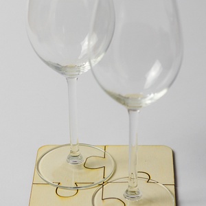 Kirakós játék lézervágott fa poháralátét - nagy méretű - puzzle - kávénak - teának - vintage - A009 - otthon & életmód - konyhafelszerelés, tálalás - Meska.hu