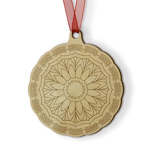 Mandala mintás gravírozott karácsonyfadísz fából, felnőtt színező - karácsony - karácsonyi lakásdekoráció - karácsonyfadíszek - Meska.hu