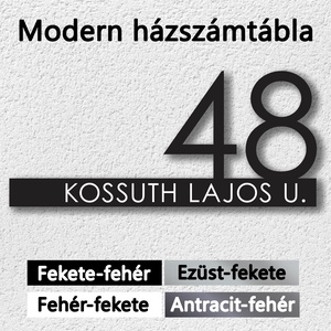 Modern házszámtábla, minimalista gravírozott utcanévtábla több méretben - otthon & életmód - ház & kert - házszám - Meska.hu