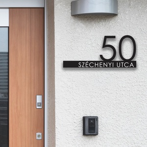 Modern házszámtábla, minimalista gravírozott utcanévtábla több méretben - Meska.hu