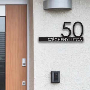 Minimalista utcanévtábla, modern gravírozott házszámtábla - otthon & életmód - ház & kert - házszám - Meska.hu
