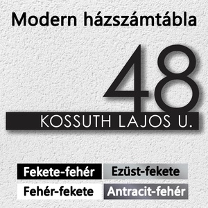 Minimalista utcanévtábla, modern gravírozott házszámtábla - otthon & lakás - ház & kert - házszám - Meska.hu