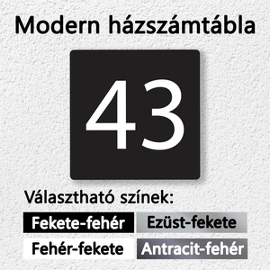 Modern minimalista házszámtábla, elegáns gravírozott házszám - Meska.hu