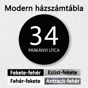 Modern házszámtábla, minimalista gravírozott utcanévtábla több méretben, Otthon & Életmód, Ház & Kert, Házszám, Gravírozás, pirográfia, MESKA