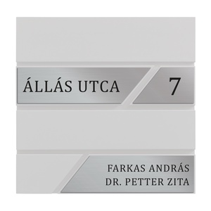 Gravírozott névtábla, postaláda felirat, antracit, ezüst, modern postaládával kérhető, 1 soros - otthon & életmód - ház & kert - névtábla - Meska.hu