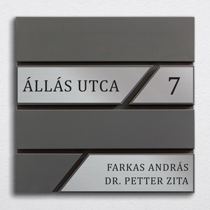 Modern postaláda gravírozott névtáblával, antracit, ezüst színnel, 2 soros - Meska.hu