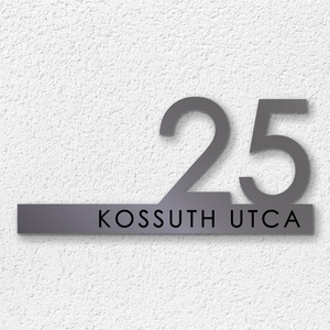 Minimalista utcanévtábla, modern gravírozott házszámtábla több méretben, antracit, Otthon & Életmód, Ház & Kert, Házszám, Gravírozás, pirográfia, MESKA