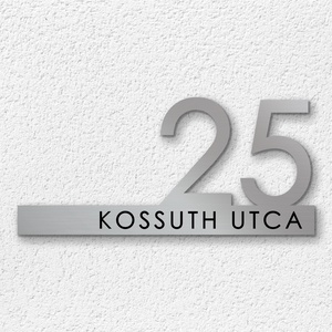 Minimalista utcanévtábla, modern gravírozott házszámtábla több méretben, antracit - otthon & életmód - ház & kert - házszám - Meska.hu