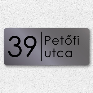 Antracit házszámtábla, fémes letisztult gravírozással, több színben, Otthon & Életmód, Ház & Kert, Házszám, Gravírozás, pirográfia, MESKA