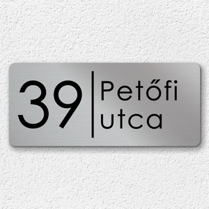 Antracit házszámtábla, fémes letisztult gravírozással, több színben - otthon & életmód - ház & kert - házszám - Meska.hu