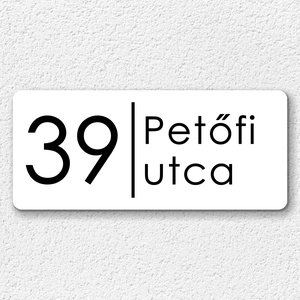 Fehér gravírozott házszámtábla  modern stílus, prémium kivitel, több méretben, Otthon & Életmód, Ház & Kert, Házszám, Gravírozás, pirográfia, MESKA
