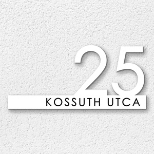 Minimalista utcanévtábla, modern gravírozott házszámtábla több méretben, antracit - otthon & életmód - ház & kert - házszám - Meska.hu