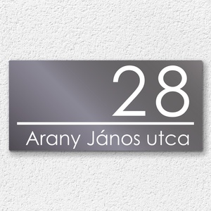 Minimalista házszámtábla gravírozással, egyszerű és tartós, 4 színben - otthon & életmód - ház & kert - házszám - Meska.hu