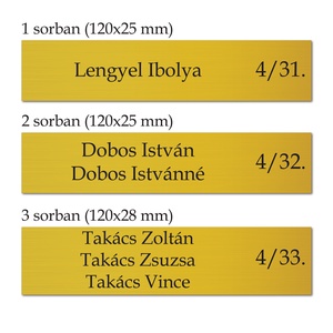 Postaláda névtábla, arany színű bejárati ajtó tábla, fémhatású - otthon & életmód - ház & kert - névtábla - Meska.hu