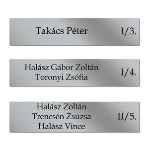 Névtábla bejárati ajtóra arany színű, postaláda cégtábla, fémes hatású, beltéri arany színű , ezüst színű,  - otthon & életmód - ház & kert - névtábla - Meska.hu