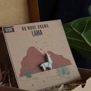 NO MORE DRAMA-LAMA - beton láma kitűző - ékszer - kitűző és bross - kitűző - Meska.hu