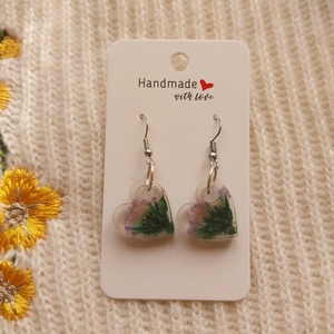 Műgyanta szív fülbevaló - Sóvirág - Meska.hu