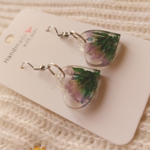 Műgyanta szív fülbevaló - Sóvirág - ékszer - fülbevaló - lógó fülbevaló - Meska.hu