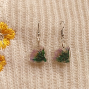 Műgyanta szív fülbevaló - Sóvirág - ékszer - fülbevaló - lógó fülbevaló - Meska.hu