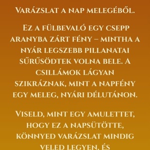 Napfény fülbevaló - Csillámvarázs Kollekció - ékszer - fülbevaló - lógó fülbevaló - Meska.hu