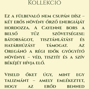 Cayenne és Oregánó fülbevaló - Növényi Talizmánok Kollekció - ékszer - fülbevaló - lógó fülbevaló - Meska.hu
