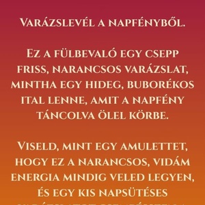 Pezsgő Narancs fülbevaló - Csillámvarázs Kollekció - ékszer - fülbevaló - lógó fülbevaló - Meska.hu