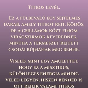Titkos Levél fülbevaló - Csillámvarázs Kollekció - ékszer - fülbevaló - lógó fülbevaló - Meska.hu