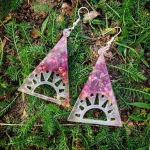 Rózsás Nap Fülbevaló - Moon Garden Kollekció - ékszer - fülbevaló - lógó fülbevaló - Meska.hu