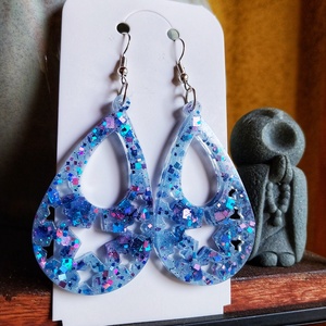 Csillagos Éj Fülbevaló - Moon Garden Kollekció - ékszer - fülbevaló - lógó csepp fülbevaló - Meska.hu