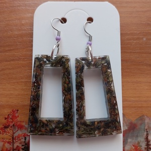 Levendulás műgyanta fülbevaló - Növényi Talizmánok Kollekció - ékszer - fülbevaló - lógó fülbevaló - Meska.hu