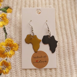 Felemás Afrika Tűzzománc Fülbevaló, Ékszer, Fülbevaló, Lógó fülbevaló, Tűzzománc, MESKA