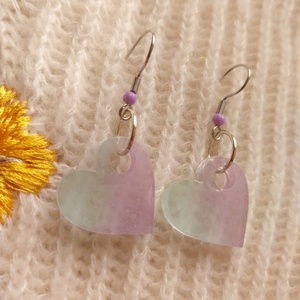 Levendula Ihletésű Műgyanta Fülbevaló - ékszer - fülbevaló - lógó fülbevaló - Meska.hu