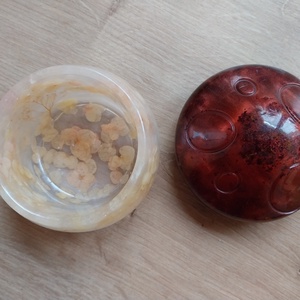 Műgyanta Gomba Tároló Növényekkel - ékszer - ékszertartó - ékszertartó tál - Meska.hu